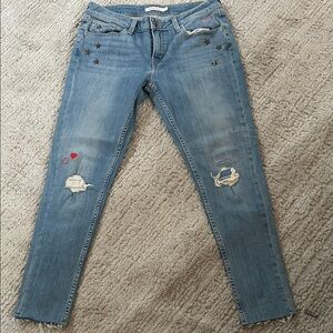 Abercrombie & Fitch Blue Skinny Jeans with Star Details